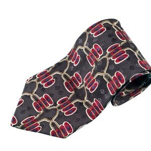 Vintage SWING Men 100% Silk Neck Tie Neckties 60" Geomtric Preppy Academia Italy